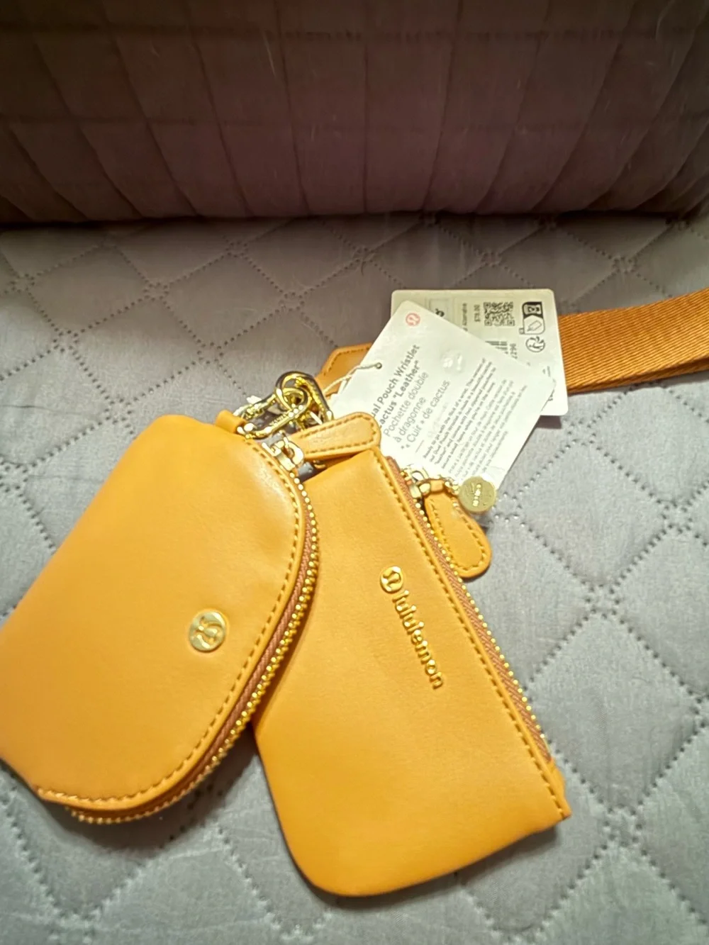 Lululemon Canvas Crossbody with Matching Cactus Leather Dual Pouch